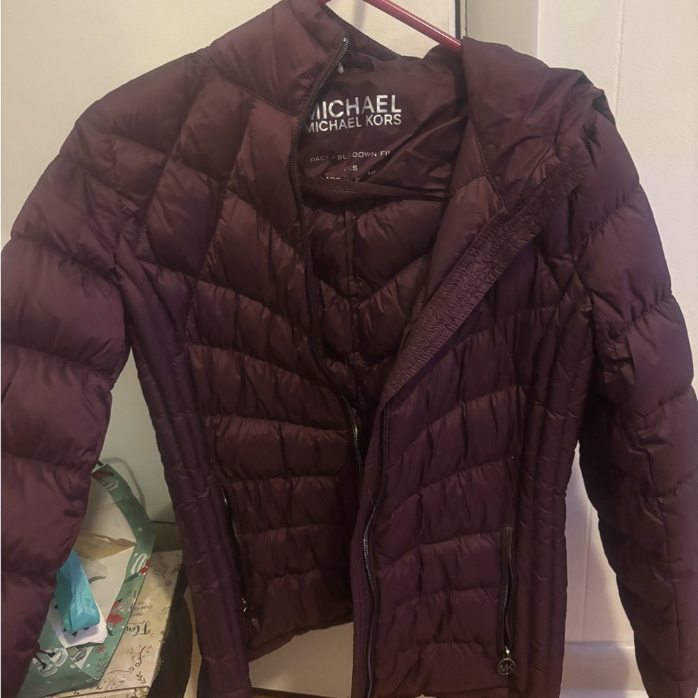 Michael Kors Deep Purple Puffer Jacket